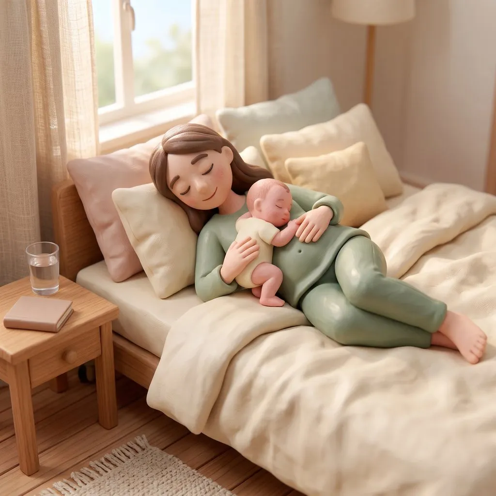Une jeune maman se repose avec son bébé